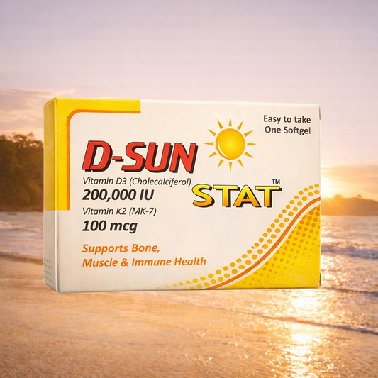 D-SUN STAT | High-Potency Vitamin D3 200,000 IU + K2 (MK-7) Softgels