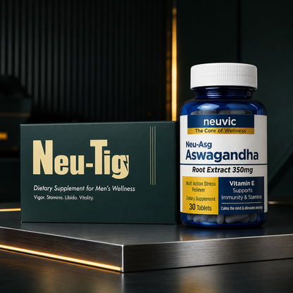 Men’s Vitality & Stress Shield Duo – Premium Performance & Cortisol Blocker Kit (Neutig + Neu-Asg)