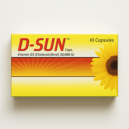 D-Sun 50,000 IU Vitamin D3 – Strong Bones & Immunity Booster